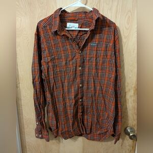 Columbia Men's Orange Plaid Shirt